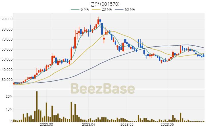[주가 차트] 금양 - 001570 (2023.06.30)