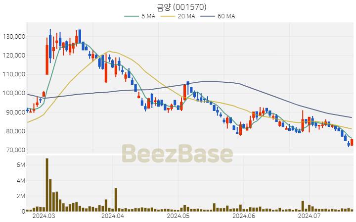 [주가 차트] 금양 - 001570 (2024.07.19)