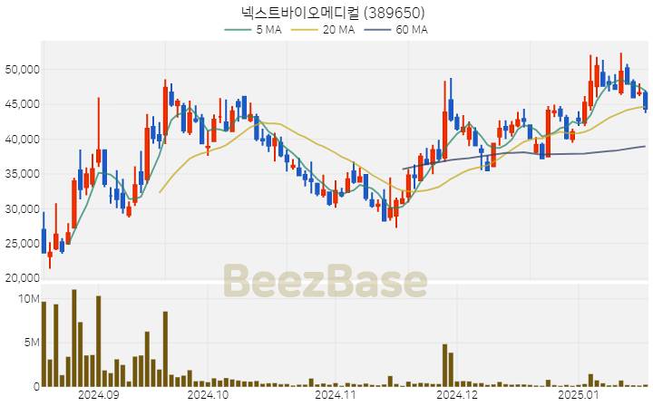 [주가 차트] 넥스트바이오메디컬 - 389650 (2025.01.17)