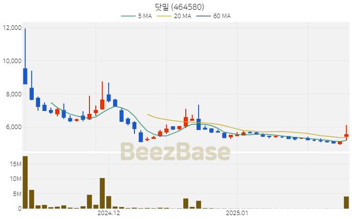 [주가 차트] 닷밀 - 464580 (2025.01.31)