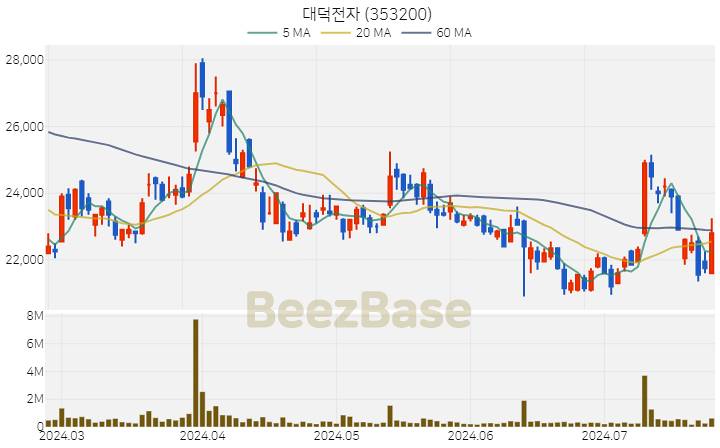 대덕전자 주가 분석 및 주식 종목 차트 | 2024.07.24