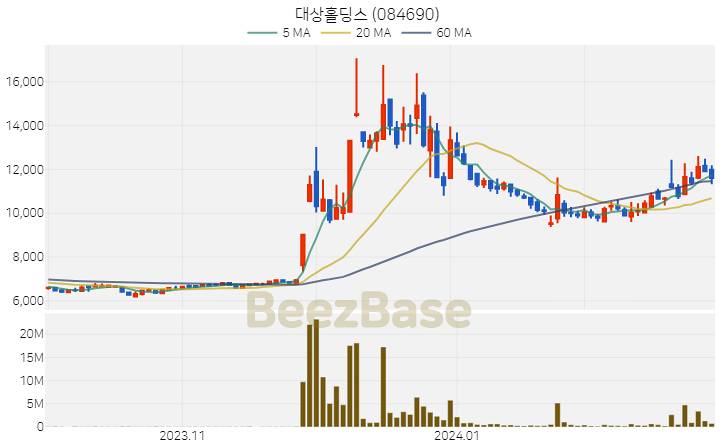 대상홀딩스 주가 분석 및 주식 종목 차트 | 2024.02.27