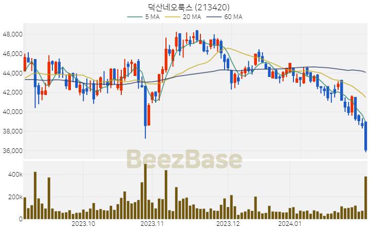 덕산네오룩스 주가 분석 및 주식 종목 차트 | 2024.02.01