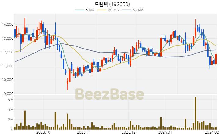 드림텍 주가 분석 및 주식 종목 차트 | 2024.02.06