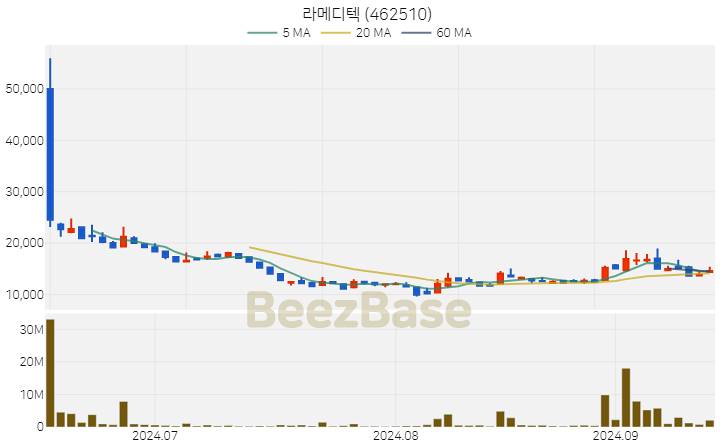 [주가 차트] 라메디텍 - 462510 (2024.09.13)