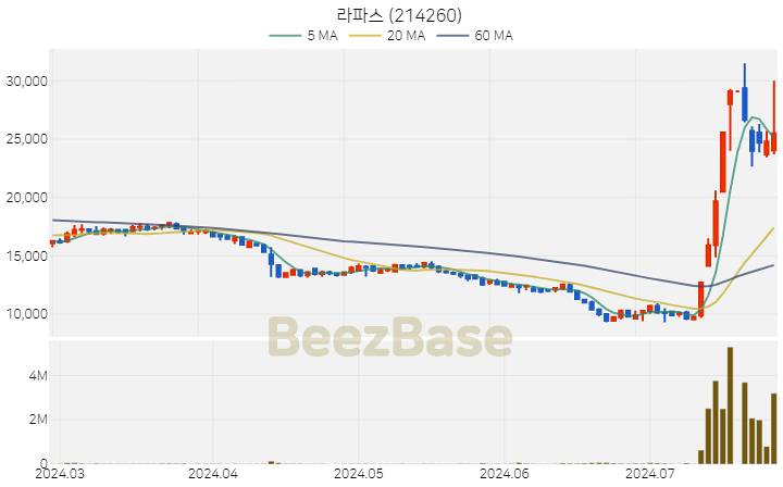 라파스 주가 분석 및 주식 종목 차트 | 2024.07.25