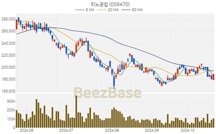 리노공업 주가 분석 및 주식 종목 차트 | 2024.10.23