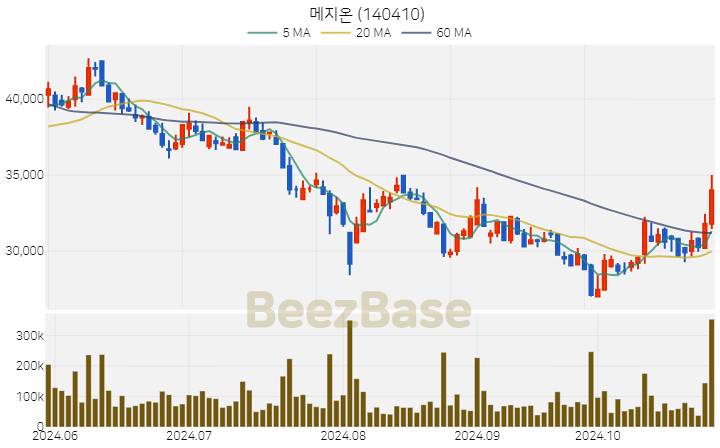 메지온 주가 분석 및 주식 종목 차트 | 2024.10.29