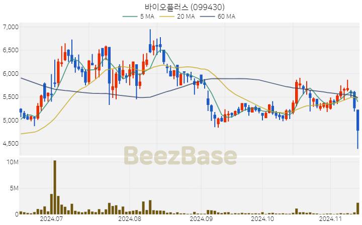 바이오플러스 주가 분석 및 주식 종목 차트 | 2024.11.13