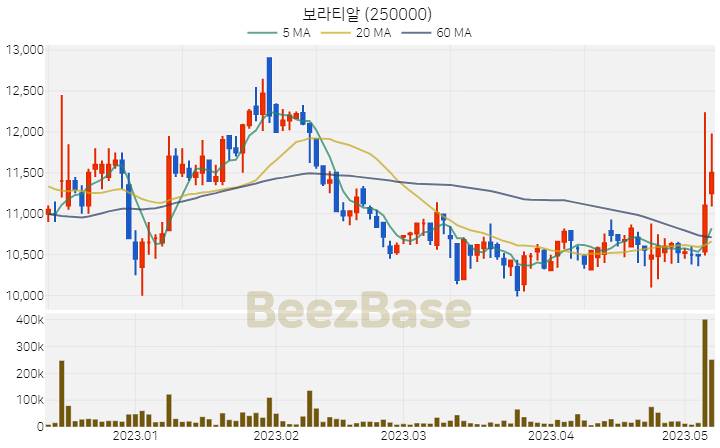 보라티알 주가 분석 및 주식 종목 차트 | 2023.05.09