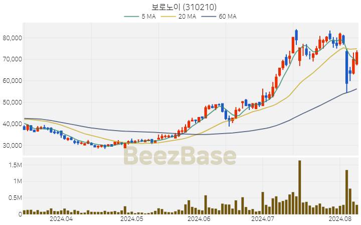 보로노이 주가 분석 및 주식 종목 차트 | 2024.08.08