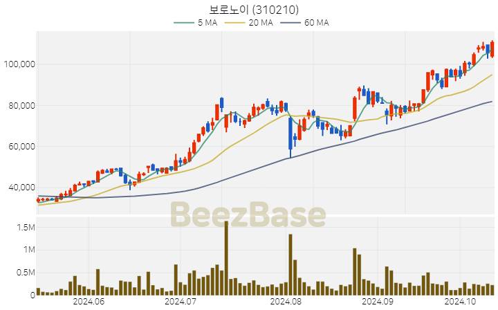 보로노이 주가 분석 및 주식 종목 차트 | 2024.10.15