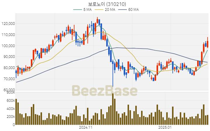 [주가 차트] 보로노이 - 310210 (2025.02.07)