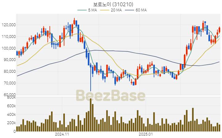 [주가 차트] 보로노이 - 310210 (2025.02.27)