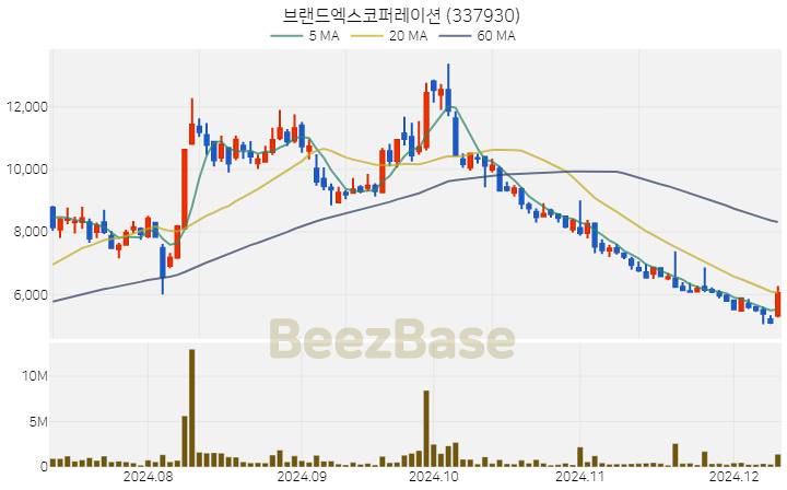 브랜드엑스코퍼레이션 주가 분석 및 주식 종목 차트 | 2024.12.10