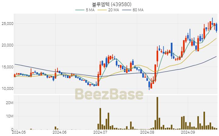 블루엠텍 주가 분석 및 주식 종목 차트 | 2024.09.25