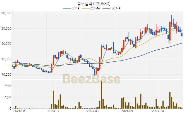 블루엠텍 주가 분석 및 주식 종목 차트 | 2024.10.24