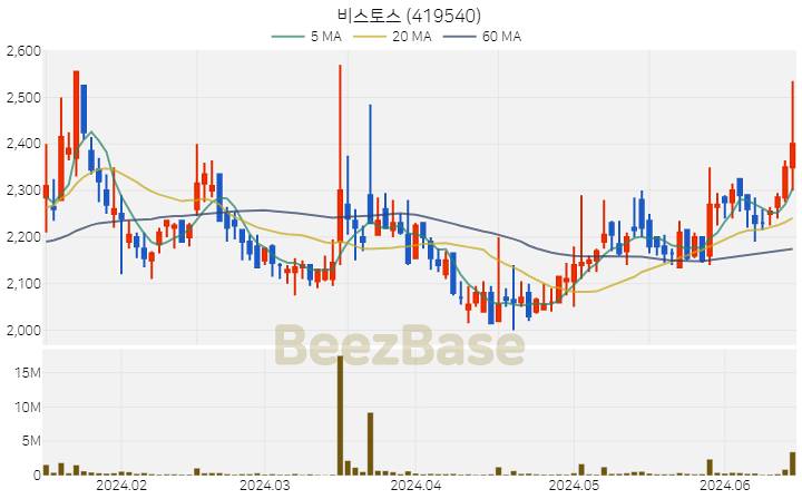 비스토스 주가 분석 및 주식 종목 차트 | 2024.06.17