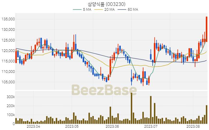 삼양식품 주가 분석 및 주식 종목 차트 | 2023.08.11