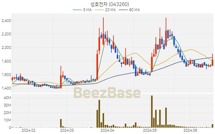 성호전자 주가 분석 및 주식 종목 차트 | 2024.06.19