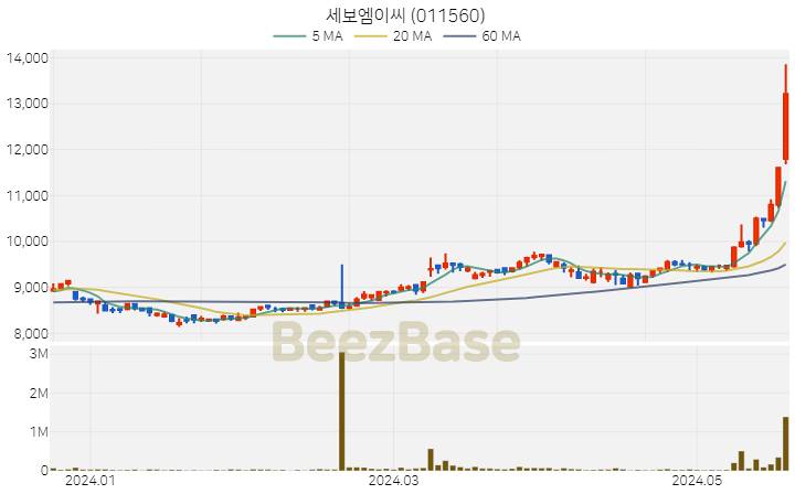 [주가 차트] 세보엠이씨 - 011560 (2024.05.22)