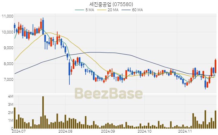 세진중공업 주가 분석 및 주식 종목 차트 | 2024.11.22