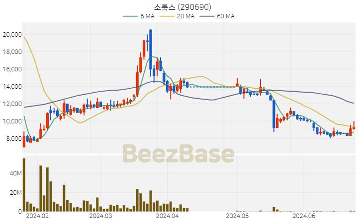 [주가 차트] 소룩스 - 290690 (2024.06.25)