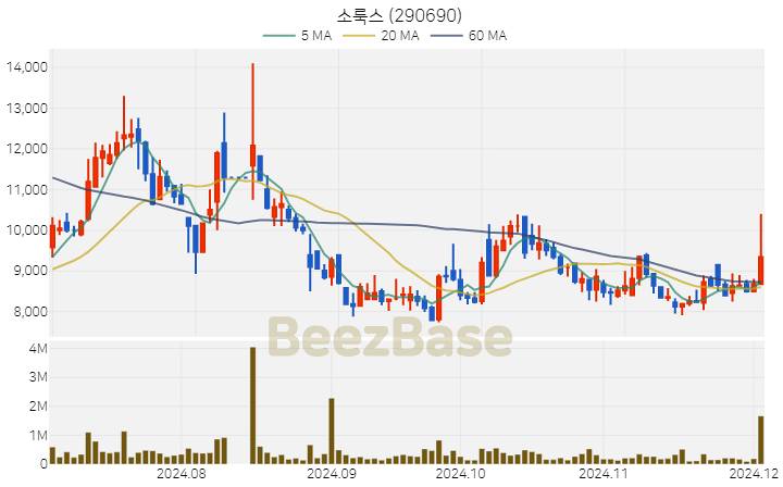 소룩스 주가 분석 및 주식 종목 차트 | 2024.12.03