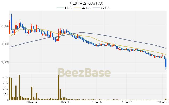 시그네틱스 주가 분석 및 주식 종목 차트 | 2024.08.05