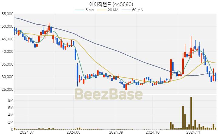 에이직랜드 주가 분석 및 주식 종목 차트 | 2024.11.18