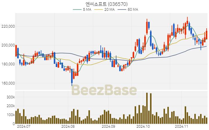 엔씨소프트 주가 분석 및 주식 종목 차트 | 2024.11.20