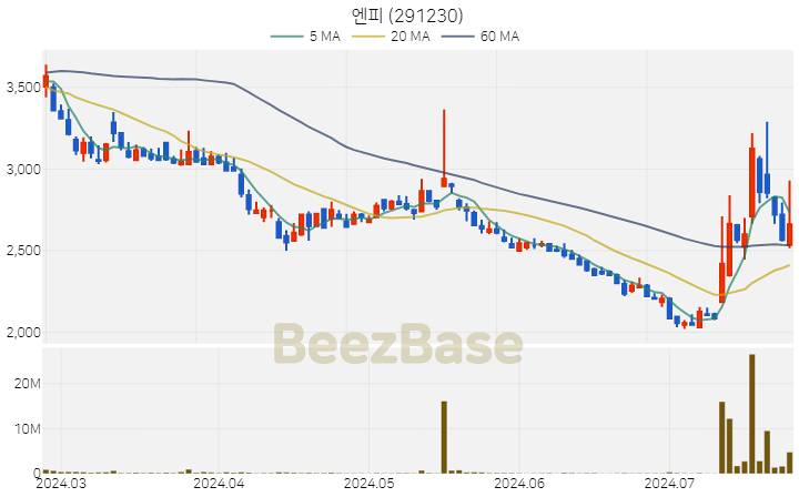 [주가 차트] 엔피 - 291230 (2024.07.24)