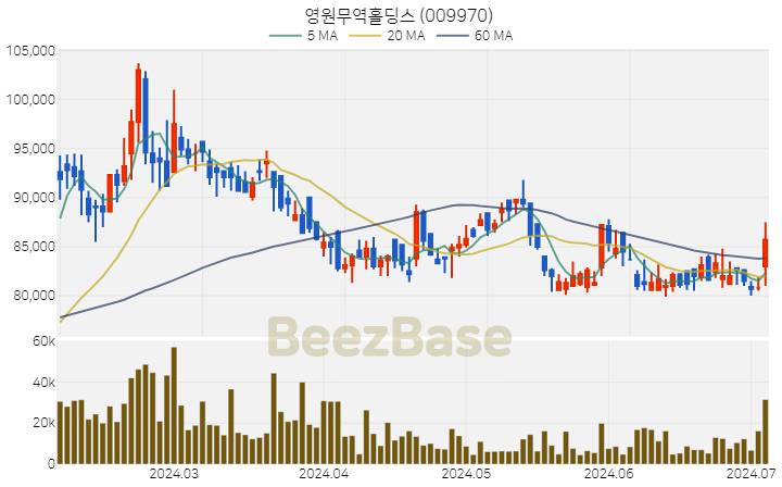 [주가 차트] 영원무역홀딩스 - 009970 (2024.07.04)