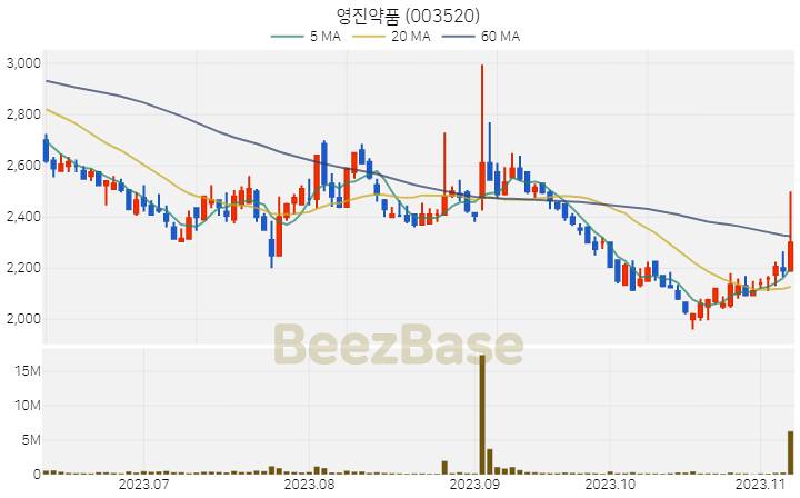 영진약품 주가 분석 및 주식 종목 차트 | 2023.11.08