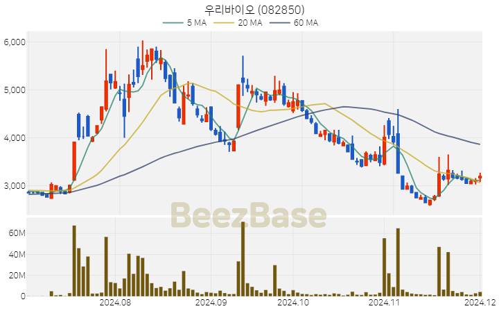 우리바이오 주가 분석 및 주식 종목 차트 | 2024.12.02