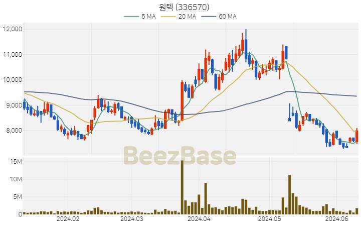 원텍 주가 분석 및 주식 종목 차트 | 2024.06.12