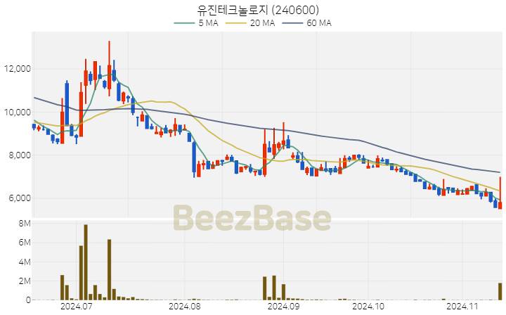 유진테크놀로지 주가 분석 및 주식 종목 차트 | 2024.11.13