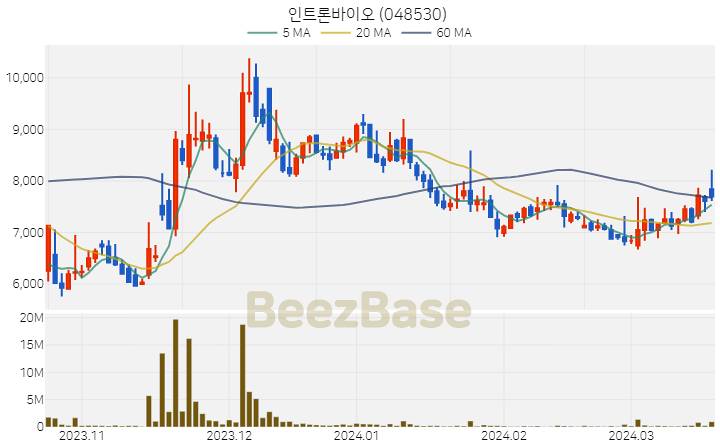 인트론바이오 주가 분석 및 주식 종목 차트 | 2024.03.20