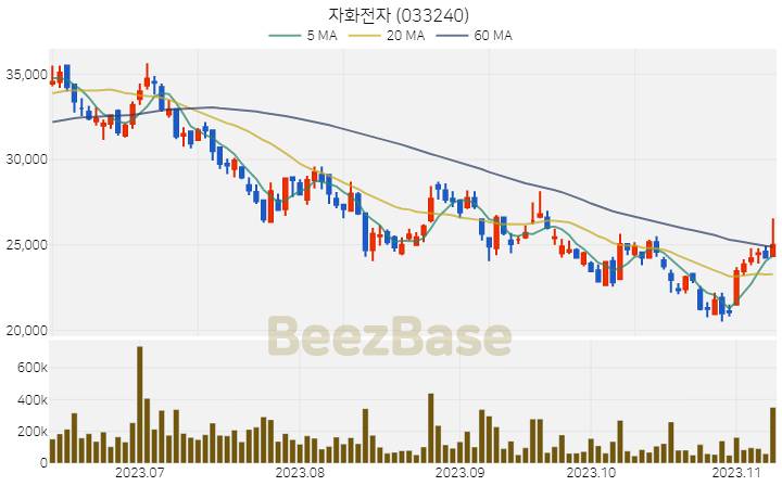 자화전자 주가 분석 및 주식 종목 차트 | 2023.11.09