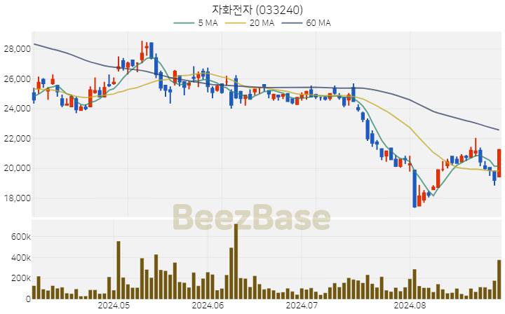 자화전자 주가 분석 및 주식 종목 차트 | 2024.08.30