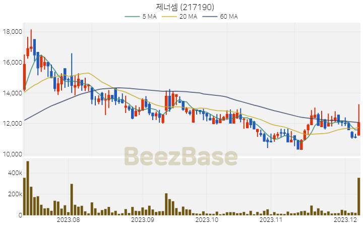 [주가 차트] 제너셈 - 217190 (2023.12.07)
