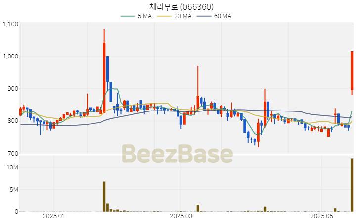 체리부로 주가 분석 및 주식 종목 차트 | 2025.05.19