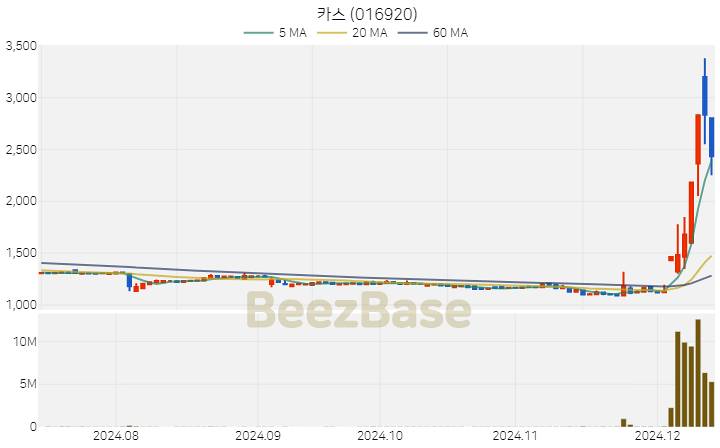 카스 주가 분석 및 주식 종목 차트 | 2024.12.12