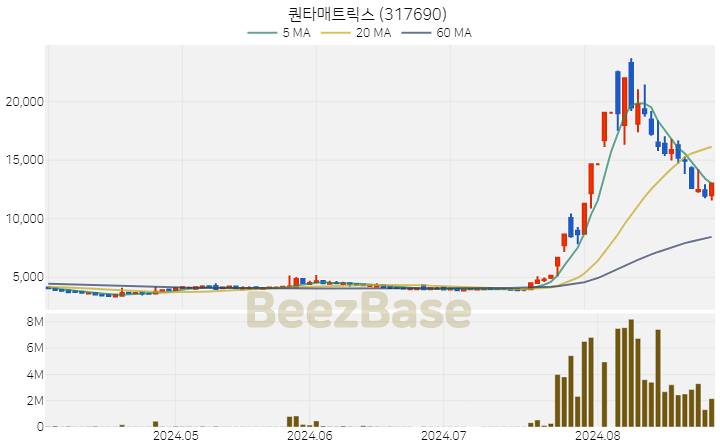 [주가 차트] 퀀타매트릭스 - 317690 (2024.08.28)