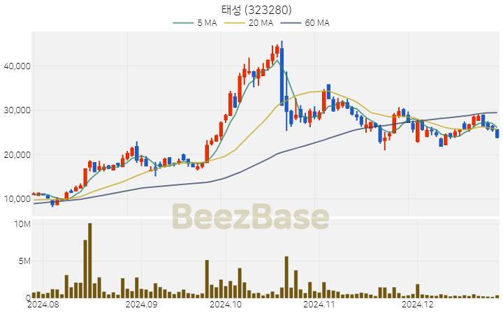 [주가 차트] 태성 - 323280 (2024.12.26)