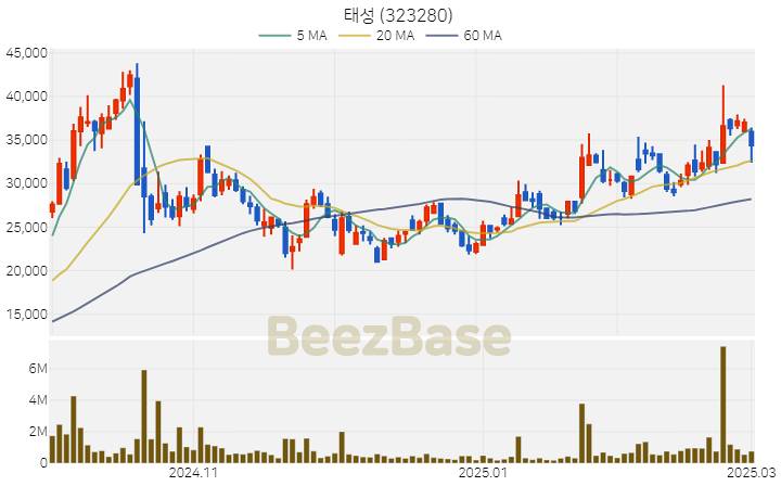 [주가 차트] 태성 - 323280 (2025.03.04)