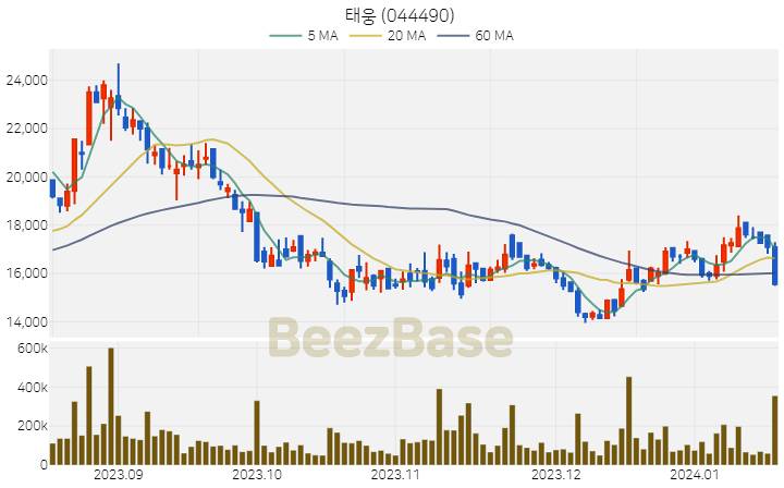 [주가 차트] 태웅 - 044490 (2024.01.17)