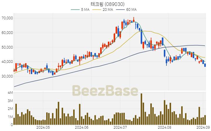 [주가 차트] 테크윙 - 089030 (2024.09.03)