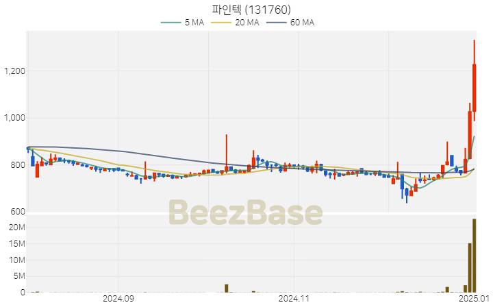 [주가 차트] 파인텍 - 131760 (2025.01.02)