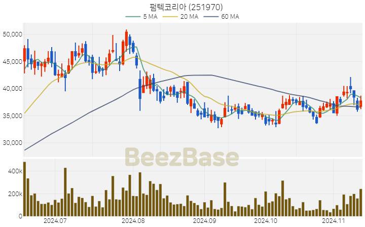 펌텍코리아 주가 분석 및 주식 종목 차트 | 2024.11.13